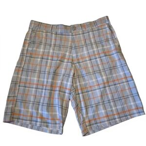 OP Gray and Orange Plaid Men's Shorts Size 36